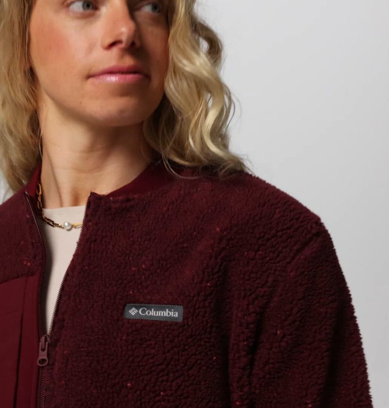 Stellar Path Fleece Bomber Full Zip | 624 | L, Color: Rich Wine