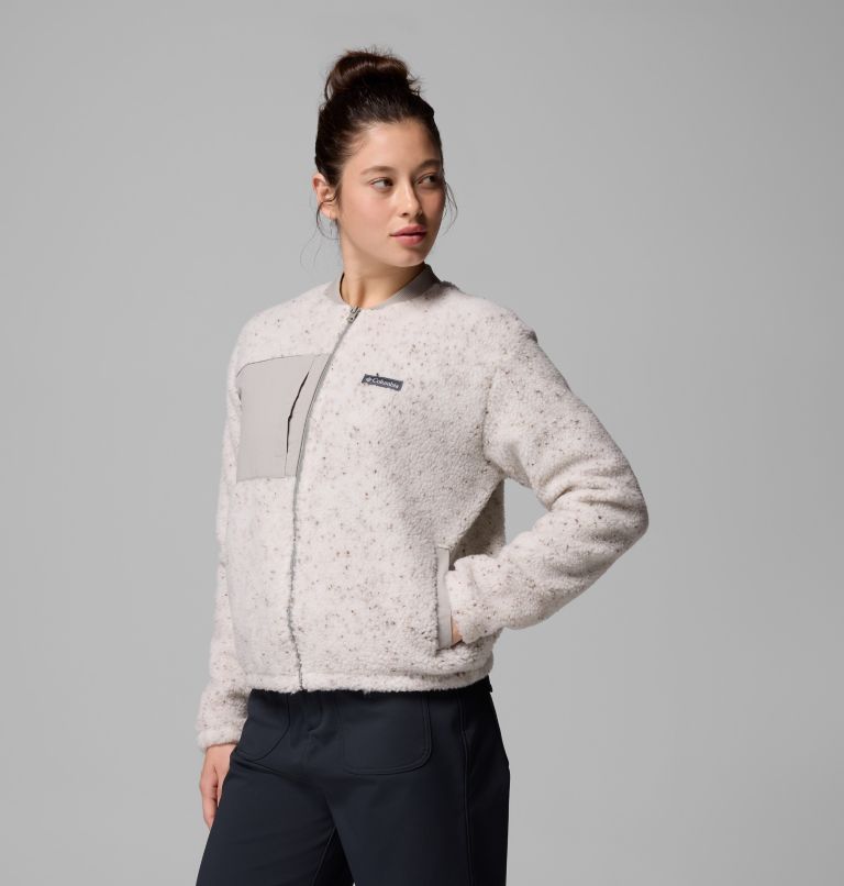 Women's Stellar Path Fleece Bomber Jacket, Color: Dark Stone, Flint Grey, image 4