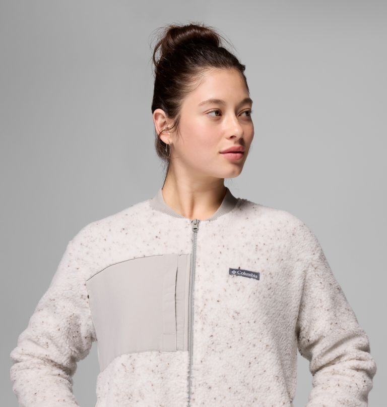 Women's Stellar Path Fleece Bomber Jacket, Color: Dark Stone, Flint Grey, image 6