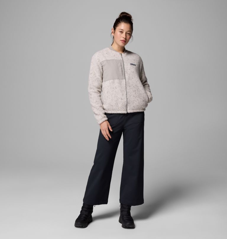 Women's Stellar Path Fleece Bomber Jacket, Color: Dark Stone, Flint Grey, image 2