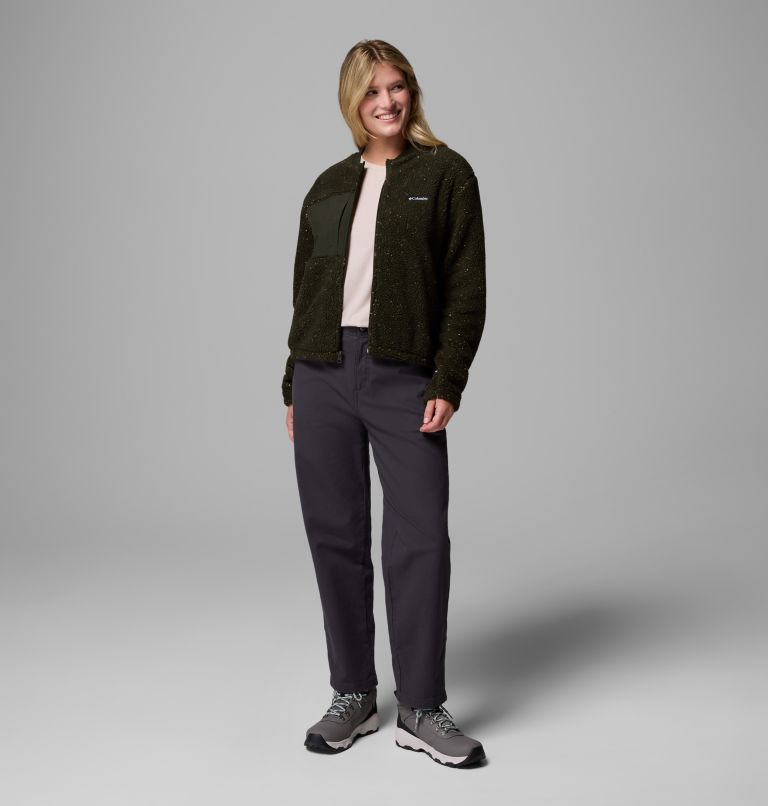 Women's Stellar Path Fleece Bomber Jacket, Color: Greenscape, image 2