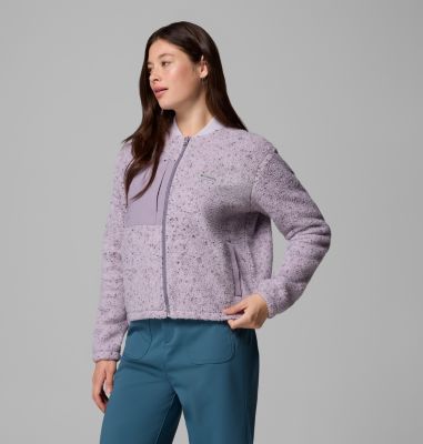 Chaqueta bomber de forro polar Stellar Path para mujer, Color: Lavender Pearl, Shale Purple, image 8