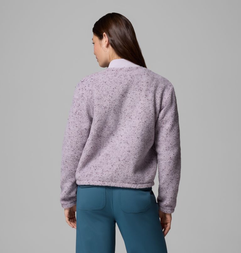 Women's Stellar Path Fleece Bomber Jacket, Color: Lavender Pearl, Shale Purple, image 3