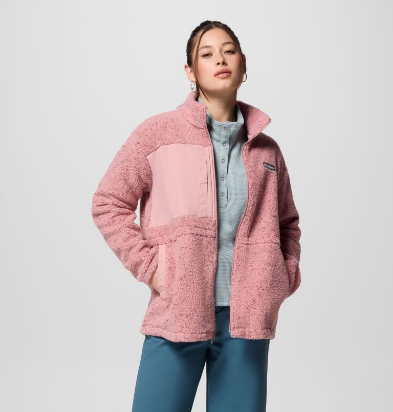 Women's Stellar Path Full Zip Fleece Jacket, Color: Eraser Pink, image 5