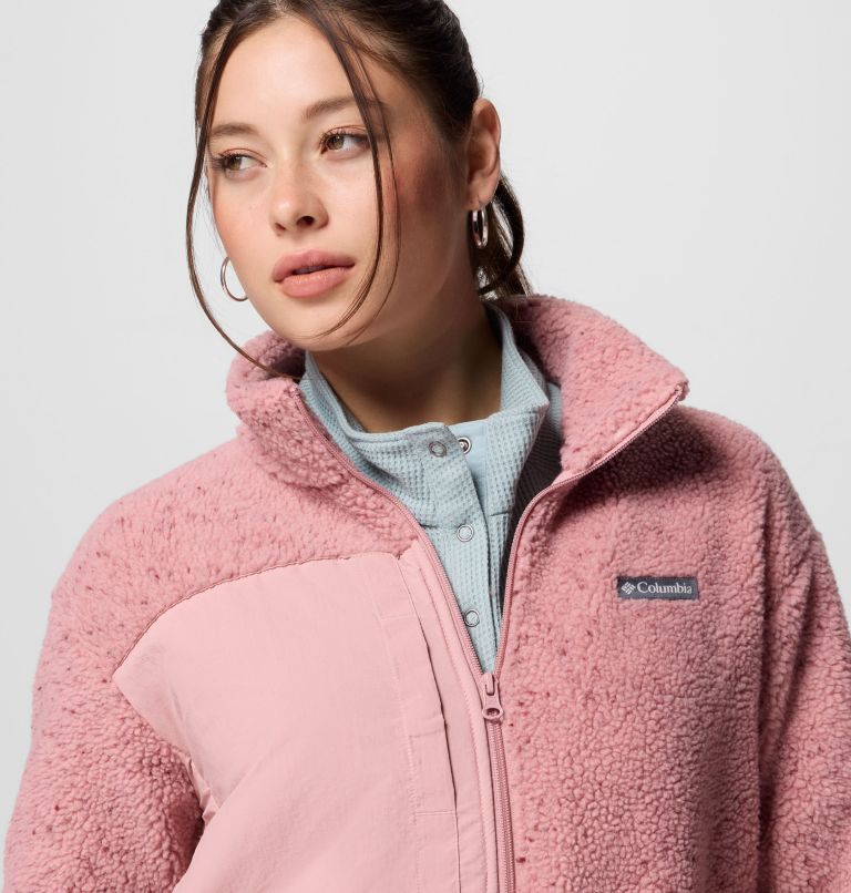 Women's Stellar Path Full Zip Fleece Jacket, Color: Eraser Pink, image 7