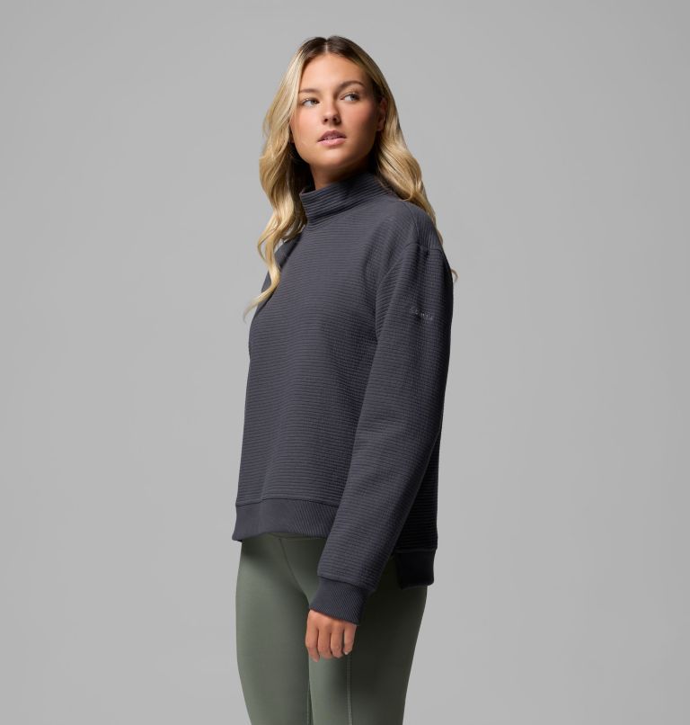 Women's PFG Open Water Mock Neck Long Sleeve Shirt, Color: Shark, image 4
