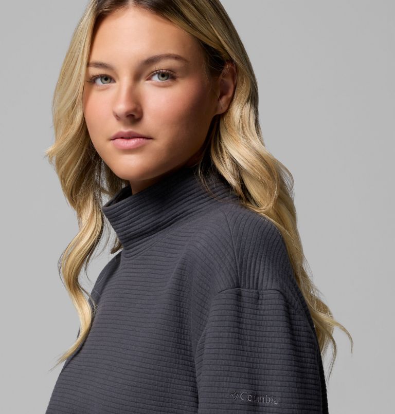 Women's PFG Open Water Mock Neck Long Sleeve Shirt, Color: Shark, image 5
