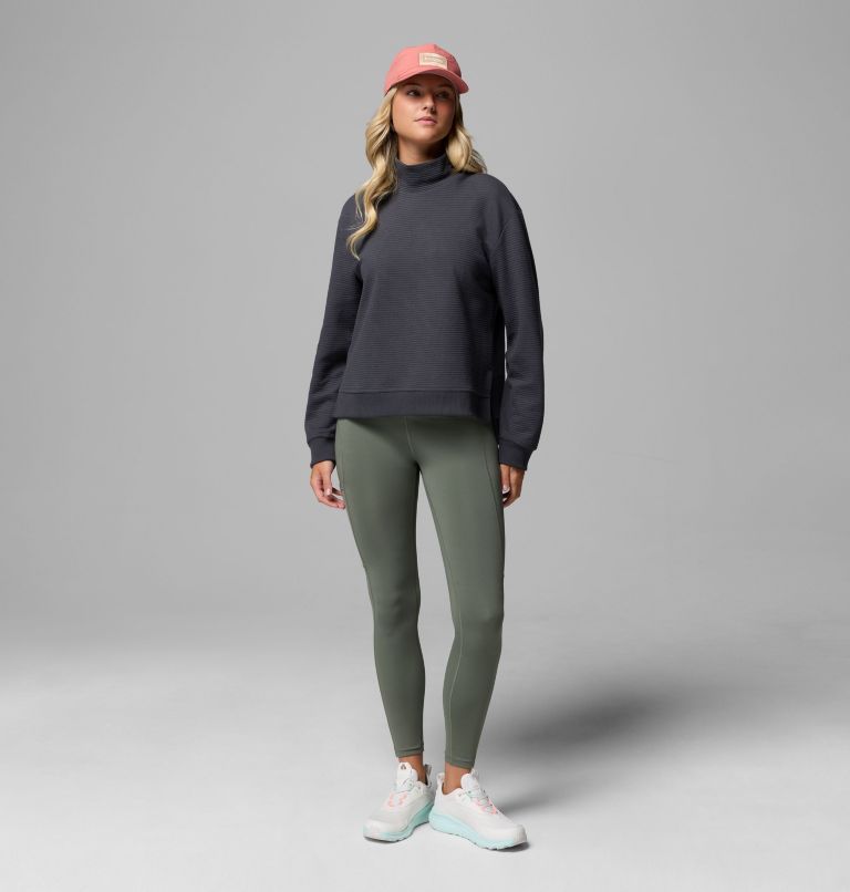 Women's PFG Open Water Mock Neck Long Sleeve Shirt, Color: Shark, image 2