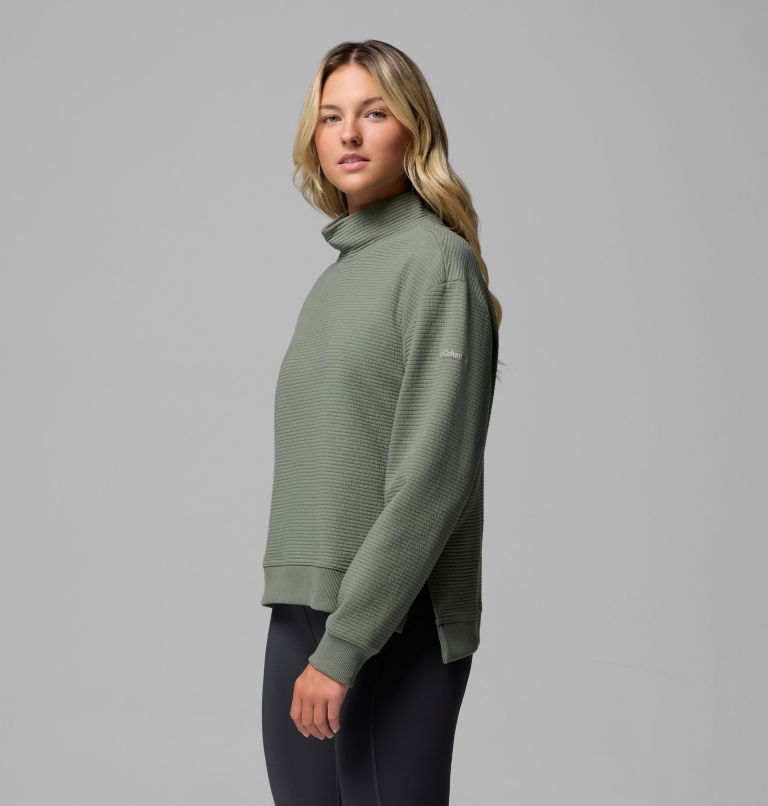Women's PFG Open Water Mock Neck Long Sleeve Shirt, Color: Cypress, image 4