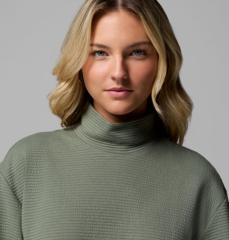Women's PFG Open Water Mock Neck Long Sleeve Shirt, Color: Cypress, image 5