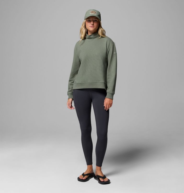 Women's PFG Open Water Mock Neck Long Sleeve Shirt, Color: Cypress, image 2