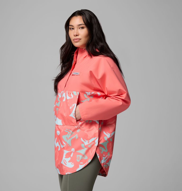 Women's PFG Open Water Poncho, Color: Melonade Floraflauge, Melonade, image 4