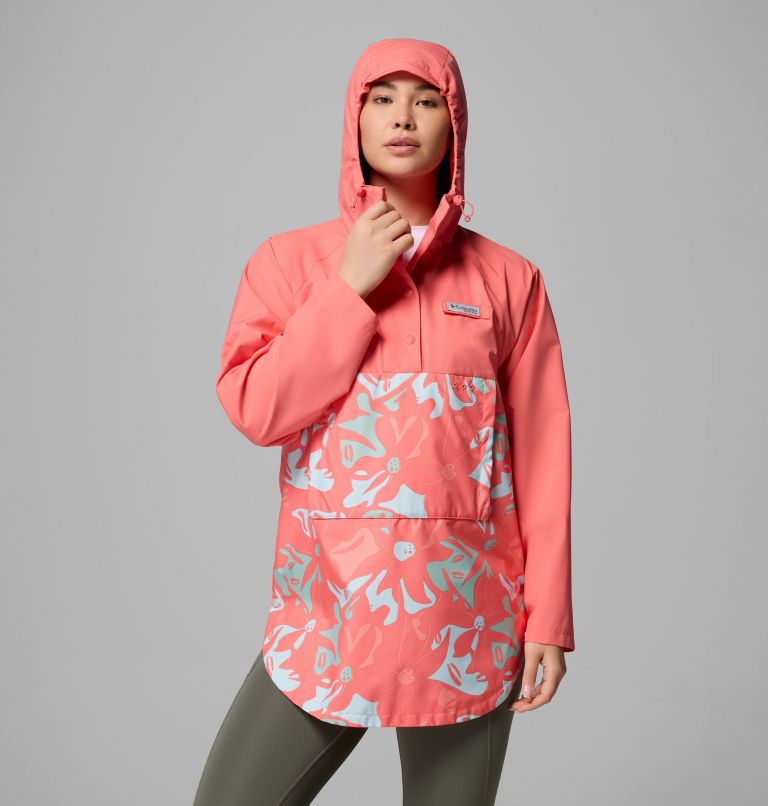 Women's PFG Open Water Poncho, Color: Melonade Floraflauge, Melonade, image 5