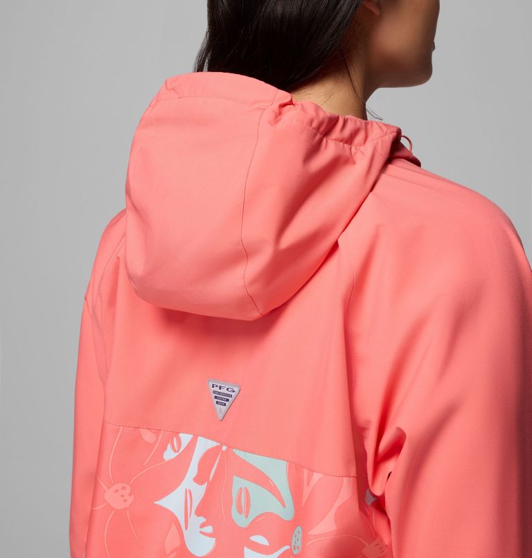 Women's PFG Open Water Poncho, Color: Melonade Floraflauge, Melonade, image 8