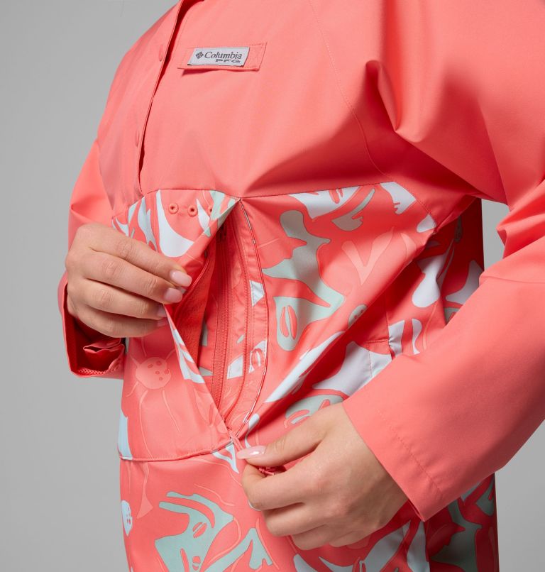 Women's PFG Open Water Poncho, Color: Melonade Floraflauge, Melonade, image 11