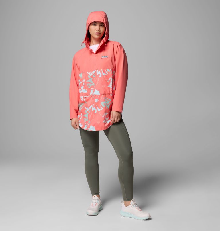 Women's PFG Open Water Poncho, Color: Melonade Floraflauge, Melonade, image 2