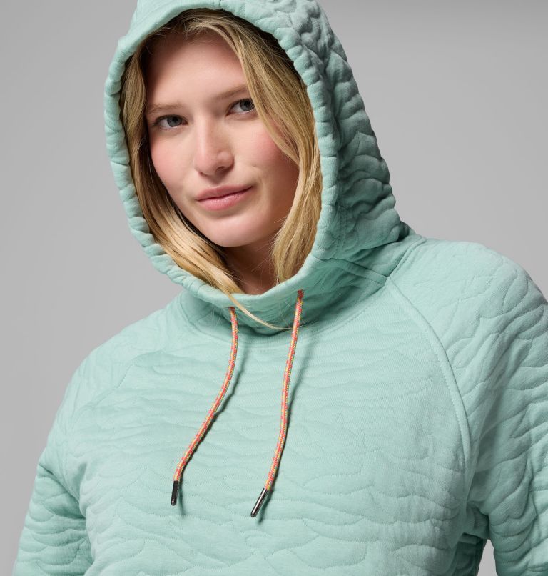 Women's PFG Open Water Quilted Hoodie, Color: Misty Jade, image 5