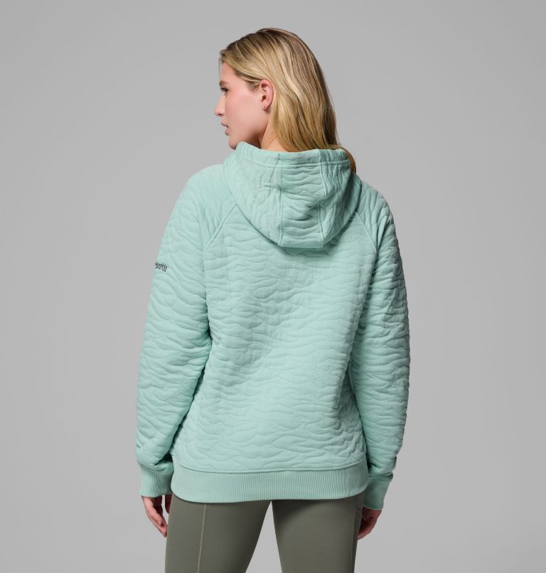 Women's PFG Open Water Quilted Hoodie, Color: Misty Jade, image 3