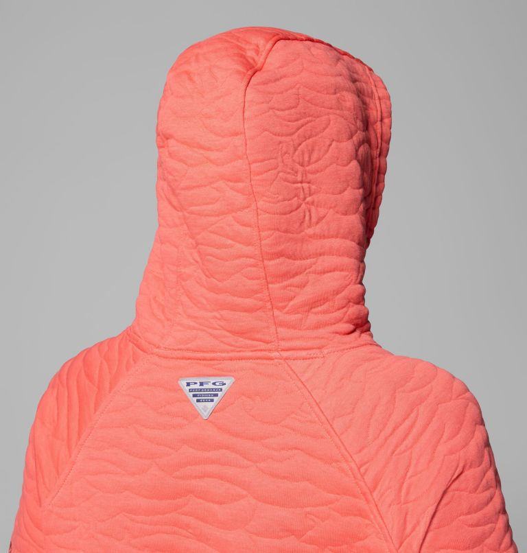Women's PFG Open Water Quilted Hoodie, Color: Melonade, image 6