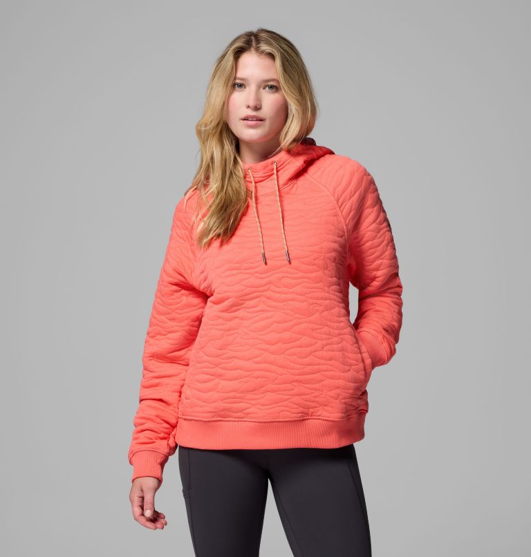 Women's PFG Open Water Quilted Hoodie, Color: Melonade, image 1