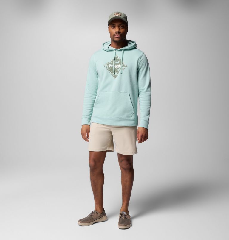 Men's PFG Diamond Fill Hoodie, Color: Misty Jade, Diamond Fill, image 2
