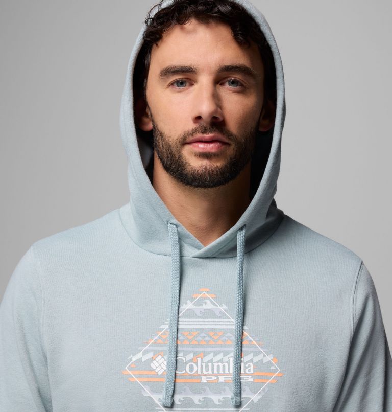 Men's PFG Diamond Fill Hoodie, Color: Crushed Blue, Diamond Fill, image 5