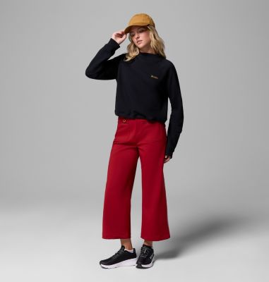 Women's High Cascades Crop French Terry Long Sleeve Shirt, Color: Black, image 6