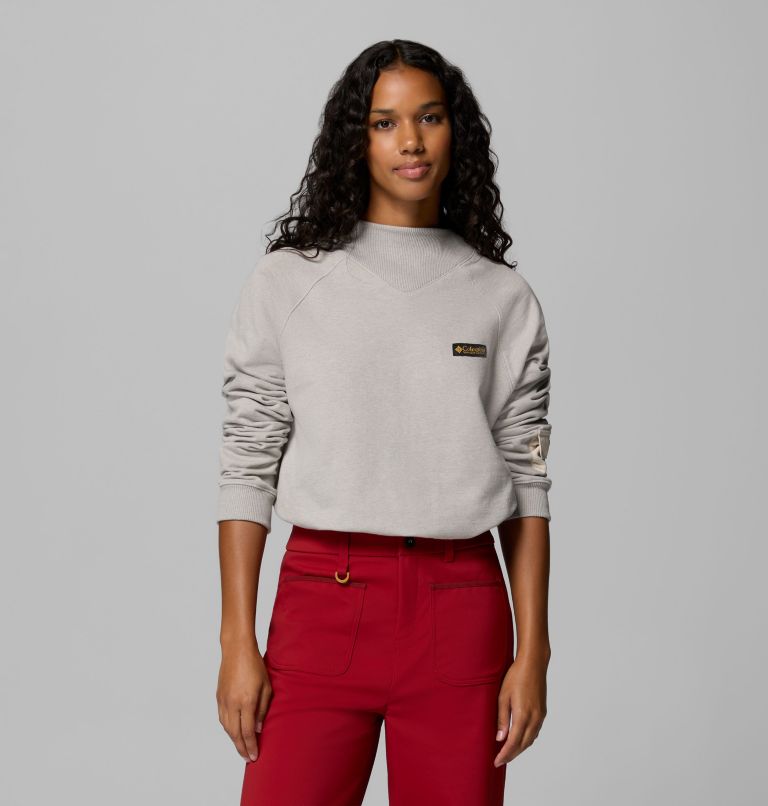 Women's High Cascades Crop French Terry Sweatshirt, Color: Dark Stone, image 5