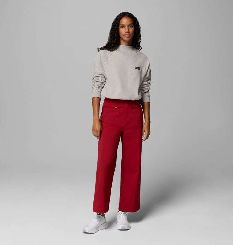 Women's High Cascades Crop French Terry Sweatshirt, Color: Dark Stone, image 2