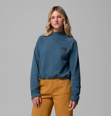 Sudadera corta de felpa francesa High Cascades para mujer, Color: Everblue, image 1