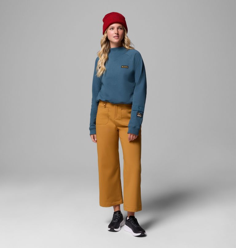 Women's High Cascades Crop French Terry Long Sleeve Shirt, Color: Everblue, image 2