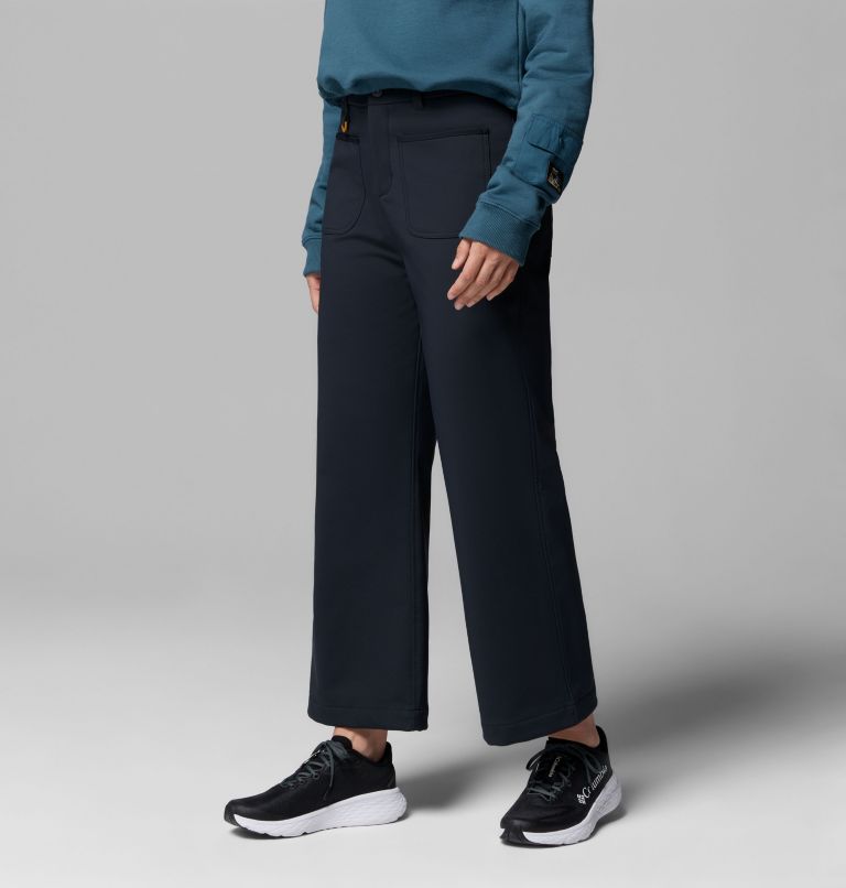 Women's High Cascades Wide Leg Softshell Pants, Color: Black, image 4