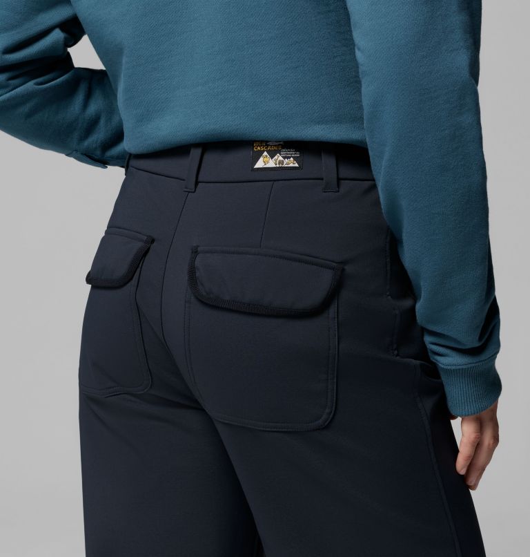 Women's High Cascades Wide Leg Softshell Pants, Color: Black, image 6