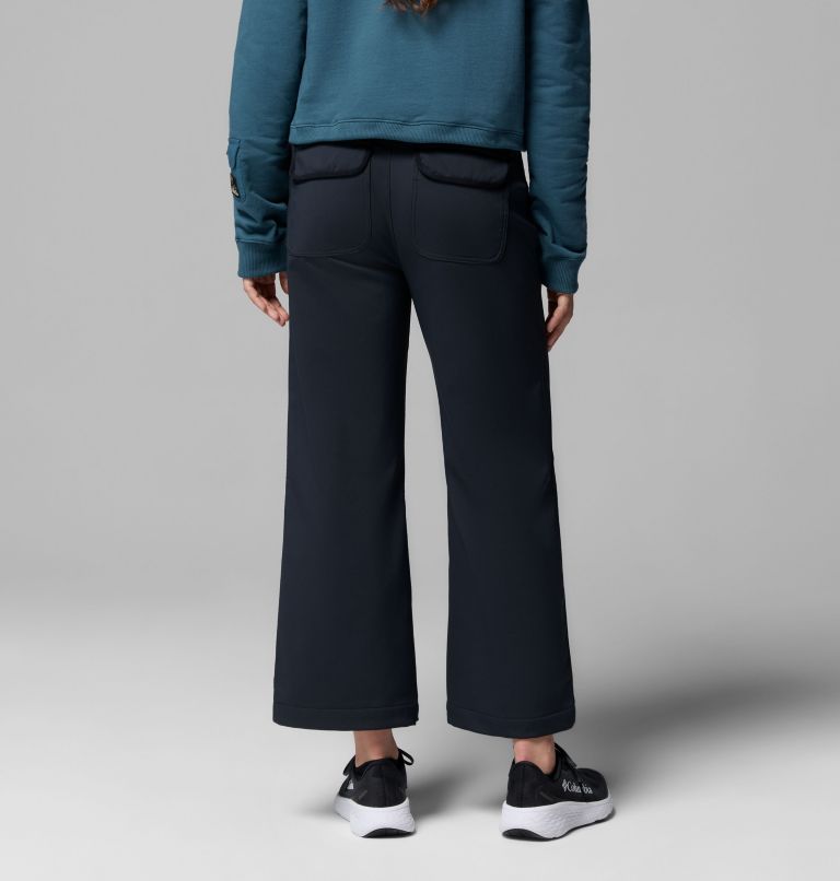 Women's High Cascades Wide Leg Softshell Pants, Color: Black, image 3