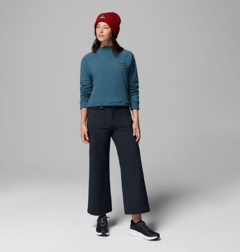 Women's High Cascades Wide Leg Softshell Pants, Color: Black, image 2