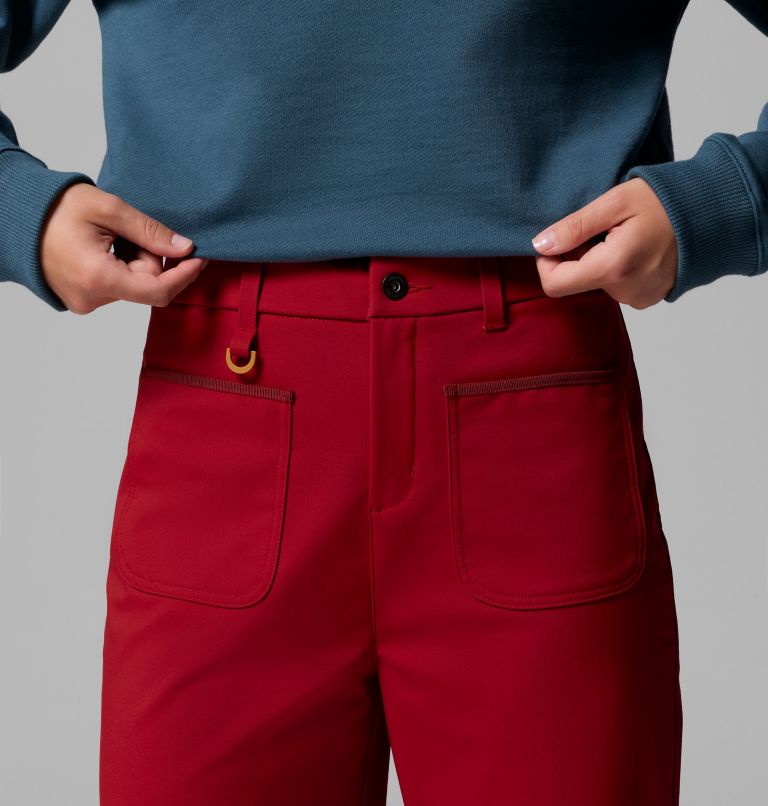 Women's High Cascades Wide Leg Softshell Pants, Color: Red Dahlia, image 5