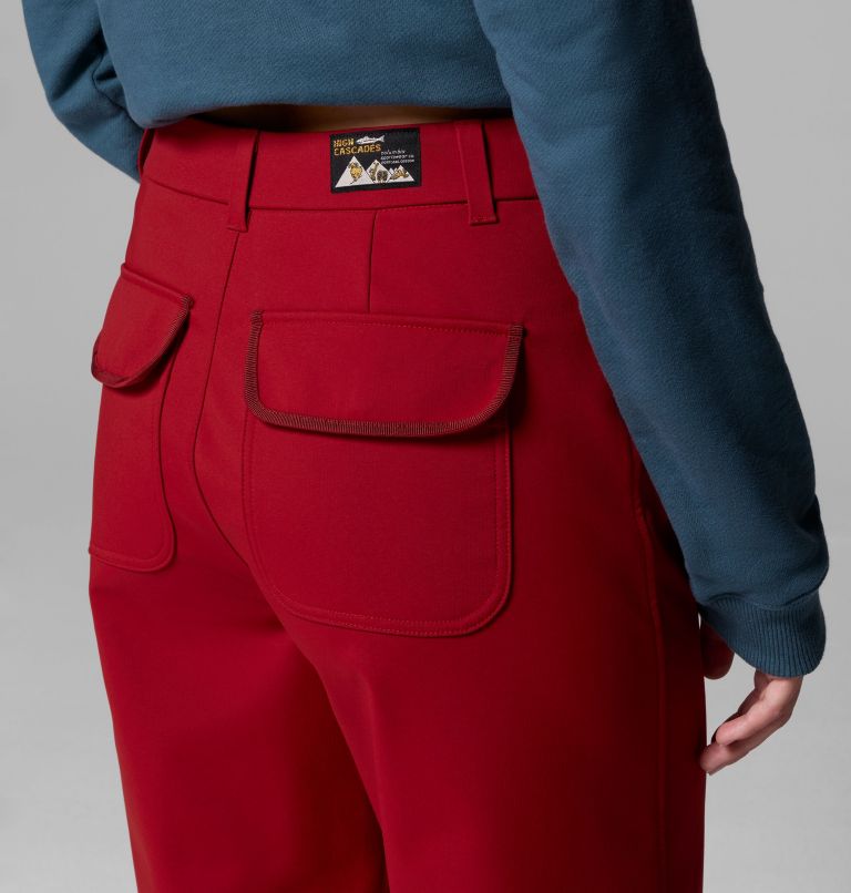 Women's High Cascades Wide Leg Softshell Pants, Color: Red Dahlia, image 6