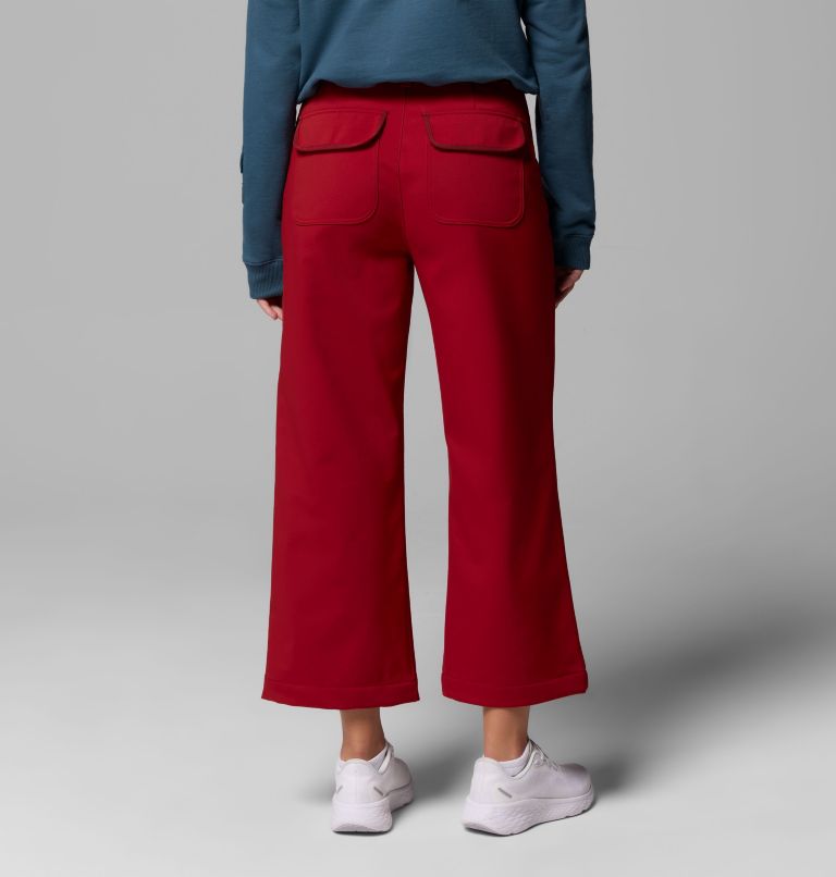 Women's High Cascades Wide Leg Softshell Pants, Color: Red Dahlia, image 3