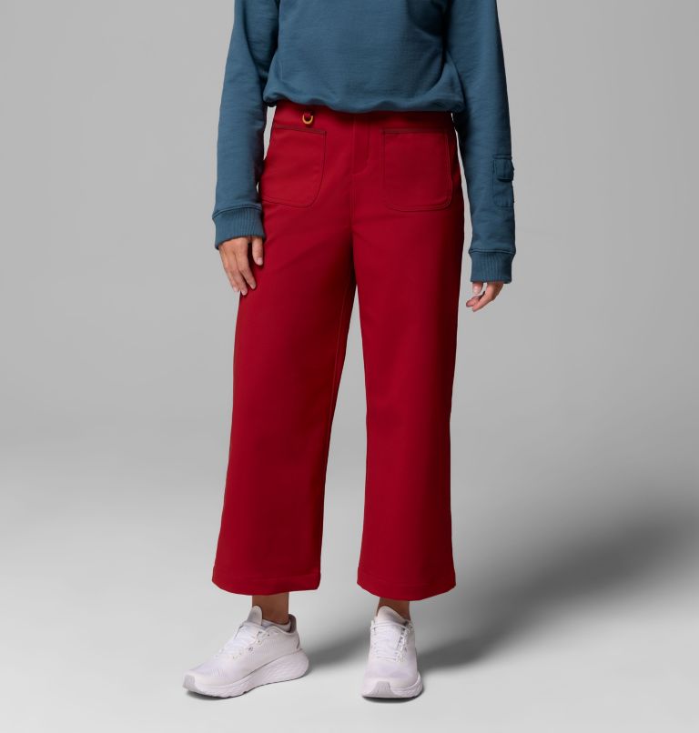 Women's High Cascades Wide Leg Softshell Pants, Color: Red Dahlia, image 1