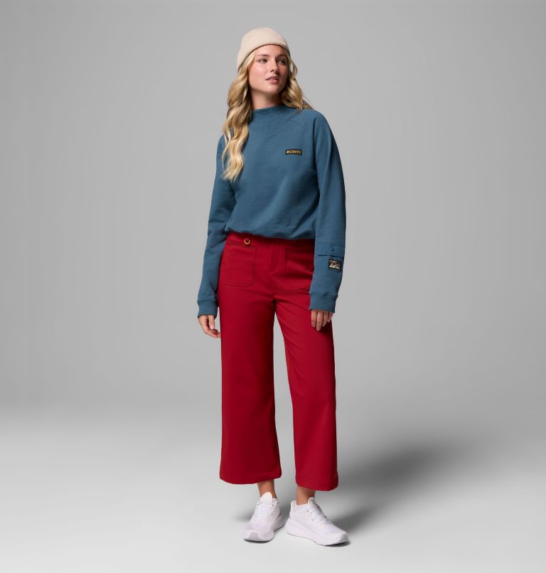 Women's High Cascades Wide Leg Softshell Pants, Color: Red Dahlia, image 2