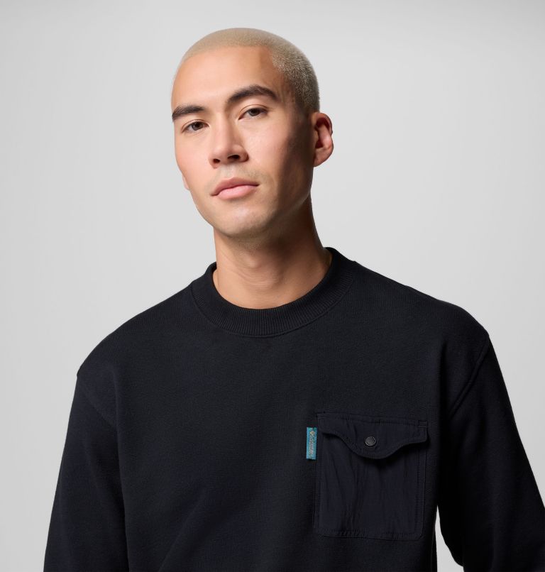 Men's High Cascades French Terry Long Sleeve Shirt, Color: Black, image 5