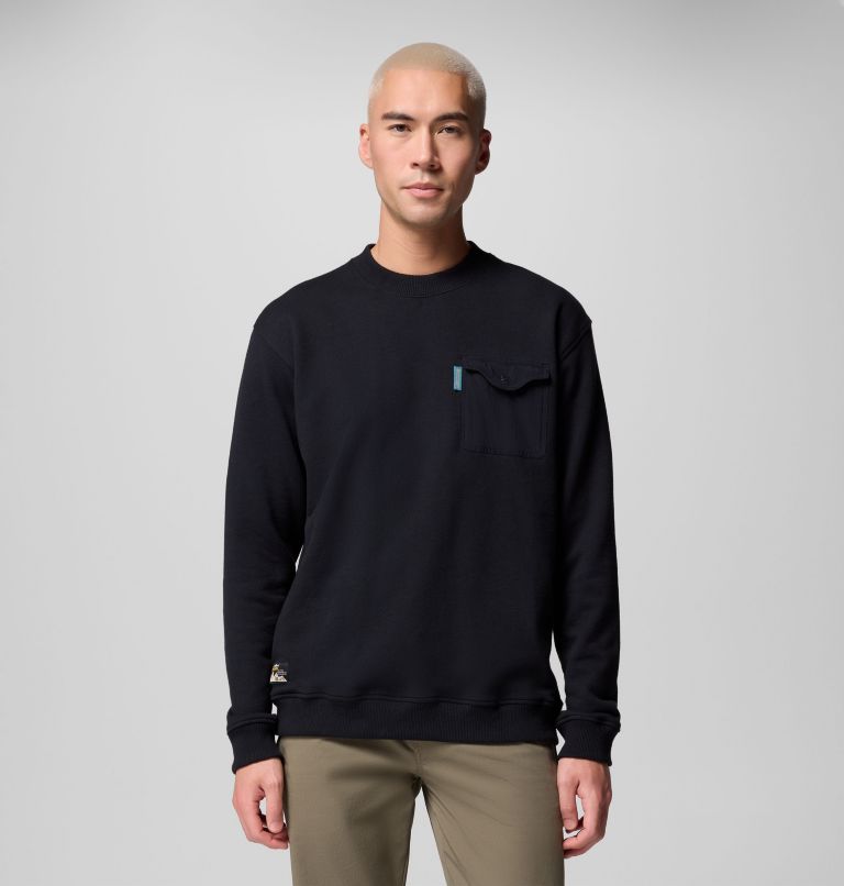 Men's High Cascades French Terry Long Sleeve Shirt, Color: Black, image 1