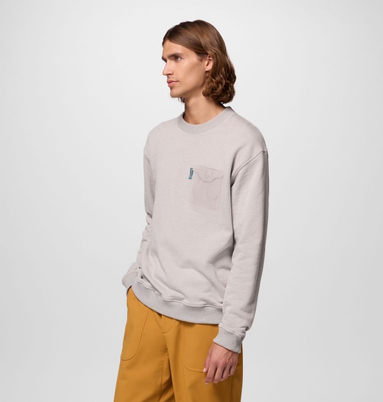Men's High Cascades French Terry Long Sleeve Shirt, Color: Dark Stone, image 4