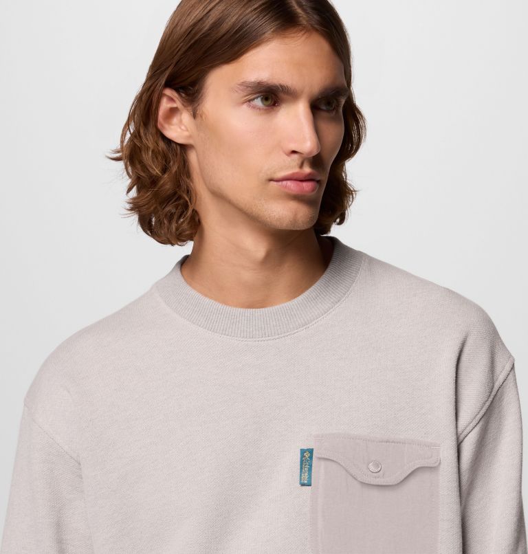 Men's High Cascades French Terry Long Sleeve Shirt, Color: Dark Stone, image 5
