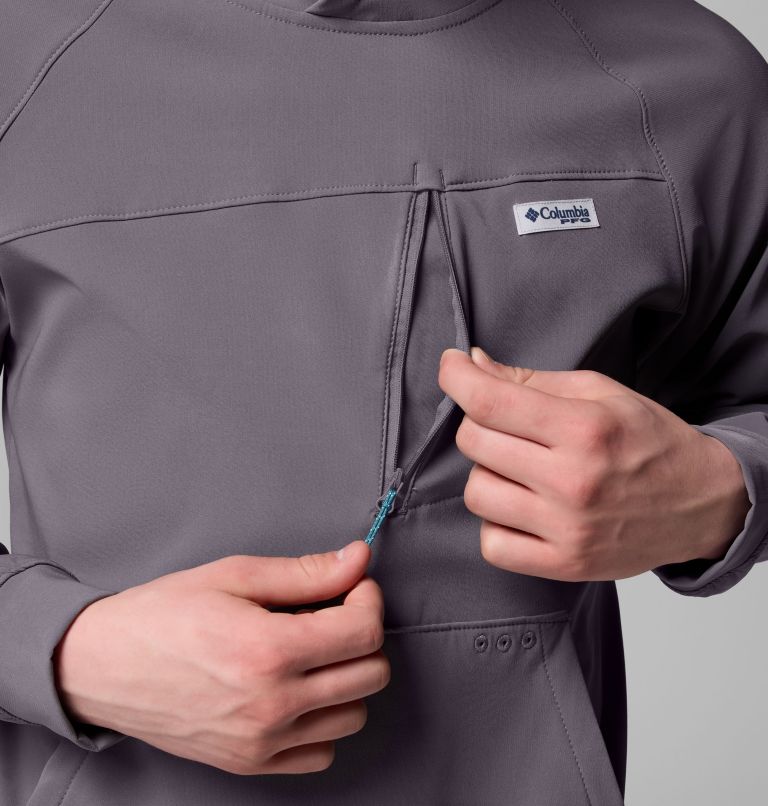 Men's PFG Hydroforce Hoodie, Color: City Grey, image 7
