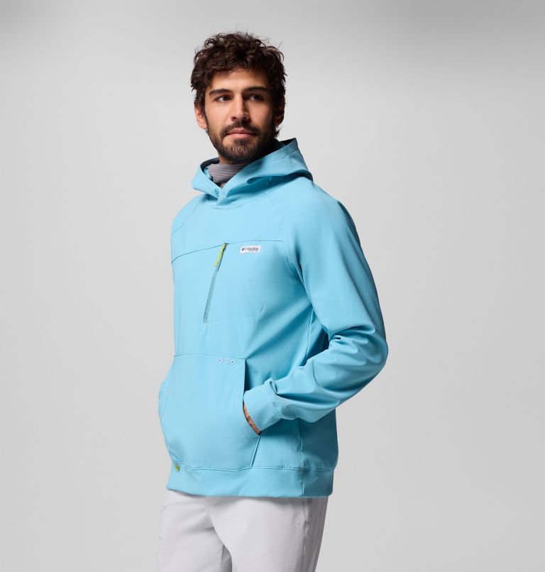 Men's PFG Hydroforce Hoodie, Color: Vintage Blue, image 4