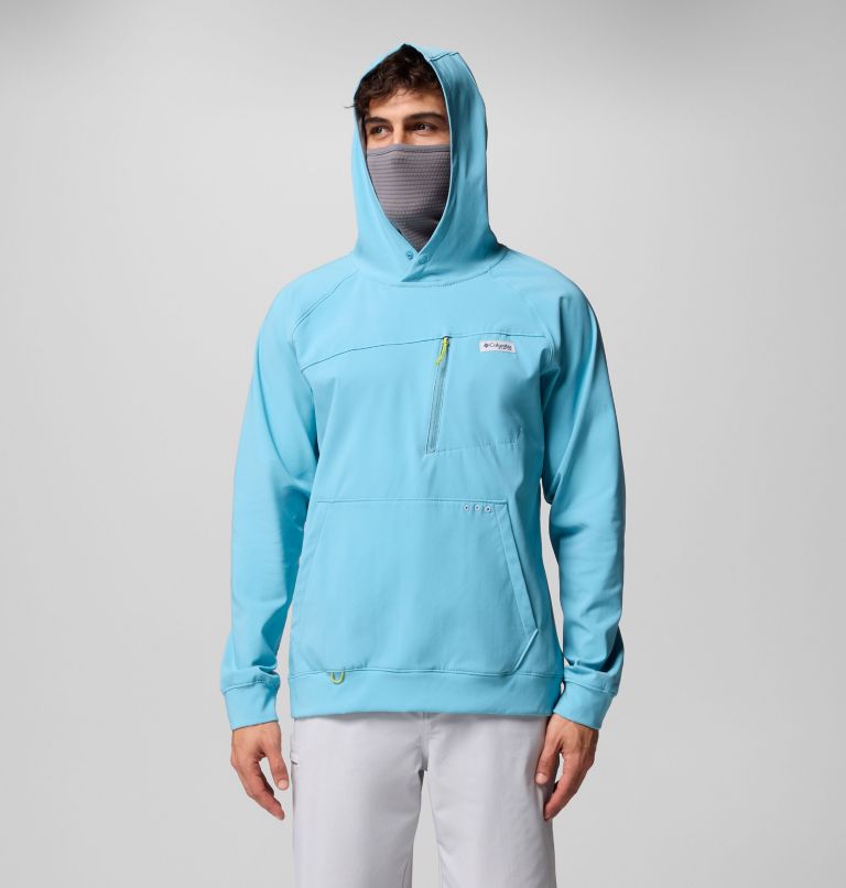 Men's PFG Hydroforce Hoodie, Color: Vintage Blue, image 5