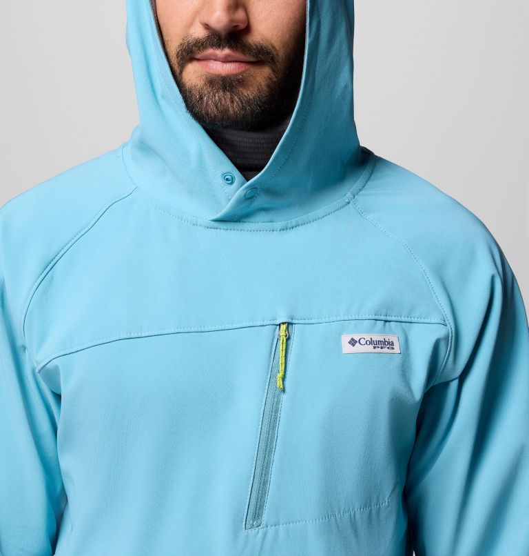 Men's PFG Hydroforce Hoodie, Color: Vintage Blue, image 7