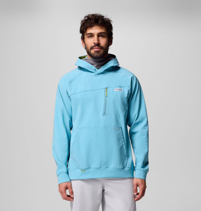 Men's PFG Hydroforce Hoodie, Color: Vintage Blue, image 1