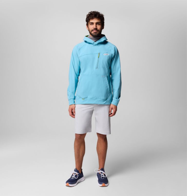 Men's PFG Hydroforce Hoodie, Color: Vintage Blue, image 2